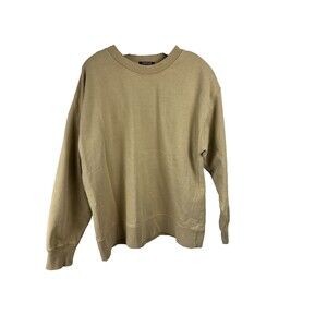 Talentless Men’s Sweatshirt Beige Tan Crewneck 100% Cotton Size S Long Slevees